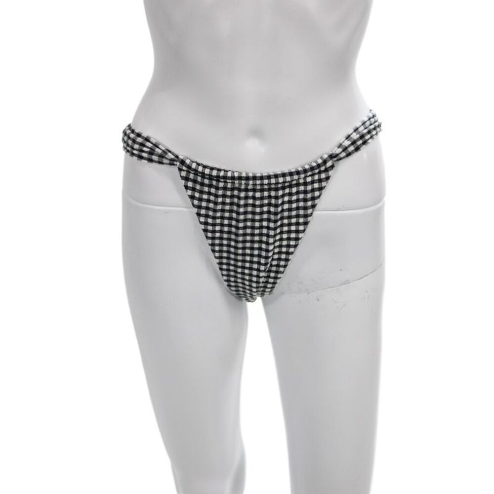 Montce Women Bikini Bottoms Black Gingham Pullover Size S